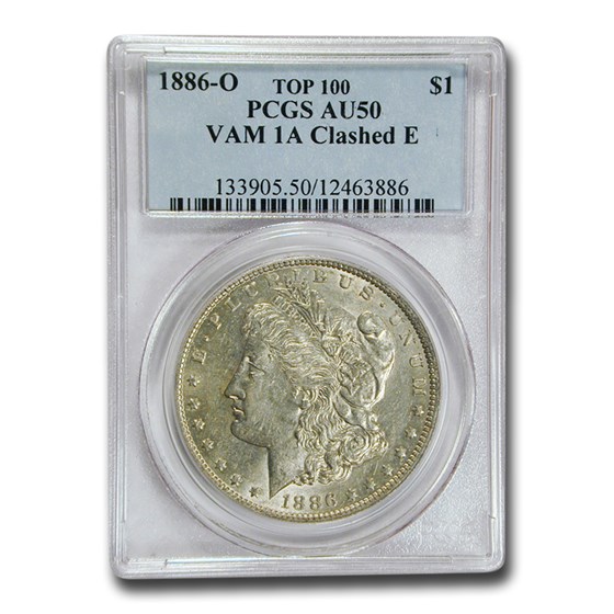 1886-O Morgan Dollar AU-50 PCGS (VAM 1A Clashed E) 1886-O Morgan Dollar AU-50 PCGS (VAM 1A Clashed E)